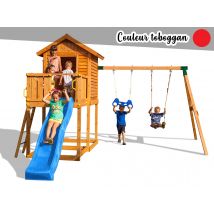 Fungoo - Aire de jeux My house MoveToboggan Rouge Rouge Dimensions (L x l x H):440 x 430 x 285 cm Garantie:10 ans Marque:FUNGOO Matière(s):Bois Nombre