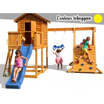 Fungoo - Aire de jeux My House SpiderToboggan jaune Jaune Dimensions (L x l x H):440 x 415 x 285 cm Garantie:10 ans Marque:FUNGOO Matière(s):Bois Nomb
