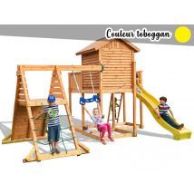 Fungoo - Aire de jeux My Side SpiderToboggan jaune Jaune Dimensions (L x l x H):480 x 360 x 305 cm Garantie:2 ans Marque:FUNGOO Matière(s):Bois Nombre