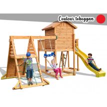 Fungoo - Aire de jeux My Side SpiderToboggan rouge Rouge Dimensions (L x l x H):480 x 360 x 305 cm Garantie:10 ans Marque:FUNGOO Matière(s):Bois Nombr
