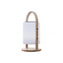 Lumisky - Lampe musicale sans fil WOODY PLAY - 70 lumens - Ø 19 x H 37 cm - LUMISKY Blanc Couleur éclairage:Blanc chaud, en Polyéthylène Télécommande: