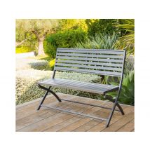 Hesperide - Banc de jardin pliant Olbia - Hespéride Gris Dimensions (L x l x H):122 x 57 x 89 cm Garantie:2 ans Hauteur d'assise:42 cm Marque:HESPERID