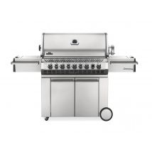 Napoleon - Barbecue à gaz Prestige Pro 665 SIB inox 5 brûleurs + Sizzle Zone + brûleur arrière + fumoir Inox Crochet(s) porte-accessoires:Oui Cuve:Fon