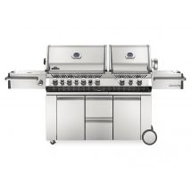 Napoleon - Barbecue à gaz Prestige Pro 825 4 brûleurs + 2 Sizzle Zone + brûleur arrière + fumoir Inox Crochet(s) porte-accessoires:Oui Cuve:Fonte alum