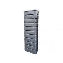 Bellijardin - Récupérateur d'eau de pluie WOOD 300 L imitation bois anthracite - BelliJardin Anthracite Dimensions (L x l x H):56 x 31 x 185 cm Forme: