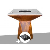 Artiss Design - Brasero G1 Corten plaque de cuisson acier inoxydable alimentaire + housse de protection - Artiss, en Acier Corten Poids:146 kg Type de