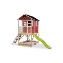 Exit Toys - Maisonnette en bois pour enfants Loft 500 Rouge Rouge Dimensions (L x l x H):329 x 190 x 253 cm Garantie:2 ans sur le bois, 1 an sur les r