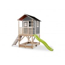 Exit Toys - Maisonnette en bois pour enfants Loft 500 Gris Gris Dimensions (L x l x H):329 x 190 x 253 cm Garantie:2 ans sur le bois, 1 an sur les rac