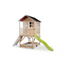 Exit Toys - Maisonnette en bois pour enfants Loft 500 Naturel Naturel Dimensions (L x l x H):329 x 190 x 253 cm Garantie:2 ans sur le bois, 1 an sur l