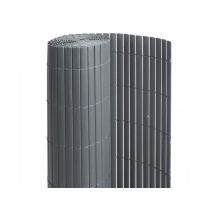 Jardideco - Canisse PVC double face Anthracite 6 m2 rouleaux de 3 x 1,80 m Anthracite Densité:1,6 kg, en PVC Occultation:90 %