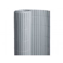 Jardideco - Canisse PVC double face Gris 18 m6 rouleaux de 3 x 1,80 m Gris Densité:1,6 kg, en PVC Occultation:90 %