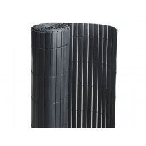 Jardideco - Canisse PVC double face Noir 18 m6 rouleaux de 3 x 1 m Noir Densité:1,6 kg, en PVC Occultation:90 %