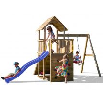 Fungoo - Aire de jeux Carol 3 Vert Dimensions (L x l x H):460 x 310 x 290 cm Garantie:10 ans Marque:FUNGOO Matière(s):Bois Nombre d'utilisateurs maxim