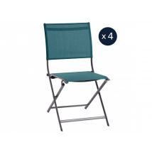 Hesperide - Lot de 4 chaises de jardin en aluminium pliables Bleu Canard Axant - Hespéride Bleu Dimensions (L x l x H):47 x 65 x 89 cm Empilable:Non G