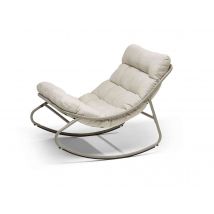 Jardiline - Fauteuil à bascule Deauville avec coussin rembourré Beige Dimensions (L x l x H):78 x 107 x 69 cm Marque:JARDILINE Matière(s):Acier Nombre