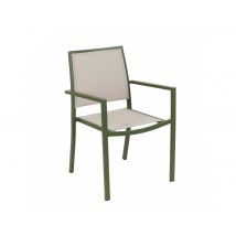 Jardiline - 2 fauteuils de jardin en aluminium Santorin Kaki