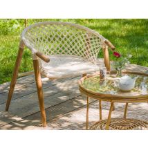 Jardiline - Fauteuil de jardin en macramé coton Ecru Dimensions (L x l x H):69 x 67 x 71 cm Garantie:2 ans Hauteur d'assise:NC Marque:JARDILINE Matièr