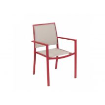 Jardiline - 4 fauteuils de jardin en aluminium Santorin Terracotta