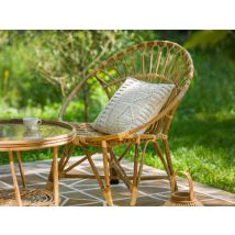 Jardiline - Fauteuil de jardin rond en rotin tressée Naturel Dimensions (L x l x H):69 x 67 x 71 cm Empilable:Non Garantie:2 ans Hauteur d'assise:NC M