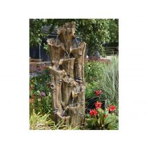 Ubbink - Fontaine de jardin Tiros vieux troncs d'arbre avec cascades et éclairage LED Naturel Débit de la pompe:2 300 L, en Polyrésine - 74 x 70 x 200