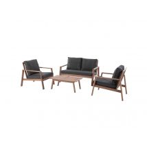 Hesperide - Salon de jardin en bois d'acacia Tiwi - 4 places - Hespéride Gris Coussins:Inclus Dimensions canapé (L x l x H):126 x 85 x 76 cm Dimension