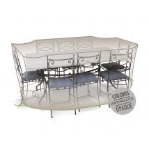 Jardiline - Housse de protection Cover Air pour table rectangulaire + 10 chaises290 x 130 x 70 cm Gris Dimensions (L x l x H):290 x 130 x 70 cm Forme: