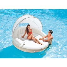 Intex - Ilot flottant Lounge Caraïbes Beige, en Vinyle - 199 x 150 x 30 cm