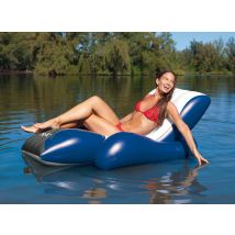 Intex - Chaise longue de piscine Deluxe Bleu, en Vinyle - 180 x 135 x 100 cm