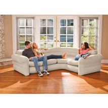 Intex - Canapé Sofa d'angle gonflable Beige Dimensions (L x l x H):257 x 203 x 76 cm Marque:INTEX Matière(s):Vinyle Nombre de places:4 Type de produit