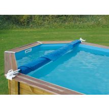 Ubbink - Enrouleur de bâche amovible pour piscine hors-sol bois Blanc, en Aluminium - Garantie 1 an