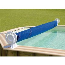 Ubbink - Enrouleur de bâche Luxe pour piscine hors-sol bois Blanc, en Aluminium - Garantie 1 an