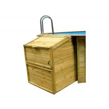 Gre - Coffre de filtration piscine hauteur 1,31 m - Gré Bois, en Bois - 100 x 88 x 131 cm