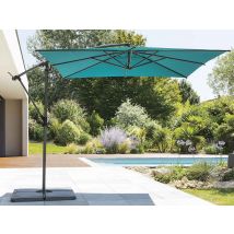 Hesperide - Parasol déporté carré Manoa Bleu canard - 2,5 x 2,5 m - Hespéride Bleu Diamètre du mât:45,5 mm Dimensions de la toile:250 x 250 cm Forme:C