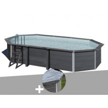 Gre - Kit piscine composite Gré Avant-Garde ovale 6,64 x 3,86 x 1,54 m + Bâche hiver Bois, en Composite - Garantie 5 ans