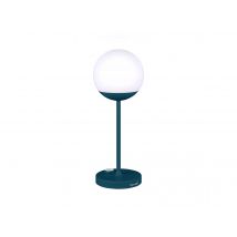 Fermob - Lampe MOOON! Bleu Acapulco H.41 cm Bleu Couleur éclairage:Blanc chaud, en Polyéthyulène et ABS Type de produit:Lampe à poser - 15 x 15 x 41 c