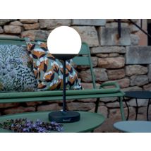 Fermob - Lampe MOOON! Carbone H.41 cm Carbone Couleur éclairage:Blanc chaud, en Polyéthyulène et ABS Type de produit:Lampe à poser - 15 x 15 x 41 cm G