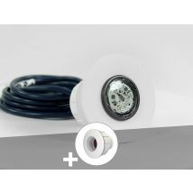 Ccei - Projecteur LED Mini-Brio+ 7W RGBW MINI+ X10 + Traversée de paroi blanche + Enjoliveur blanc piscine béton/coque - CCEI Gris, en NC