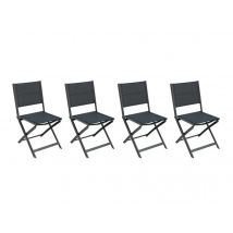Hesperide - Lot de 4 chaises de jardin pliables Poivre et Graphite Allure - Hespéride Graphite Dimensions (L x l x H):47 x 59 x 89 cm Empilable:Non Ga