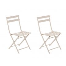 Hesperide - Lot de 2 Chaises de jardin métal pliante Greensboro Argile - Hespéride Argile Dimensions (L x l x H):51 x 42 x 80 cm Empilable:Non Garanti