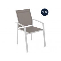Hesperide - Lot de 4 fauteuils de jardin Axiome et Blanc - Hespéride Noisette, en Aluminium Pliante:Non Poids:2,8 kg Type de produit:Chaise - 57 x 57