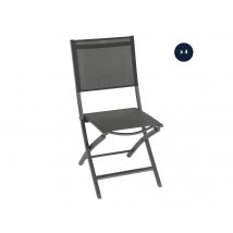 Hesperide - Lot de 4 chaises de jardin en aluminium pliables anthracite/graphite Essentia - Hespéride Anthracite Dimensions (L x l x H):45 x 57 x 90 c