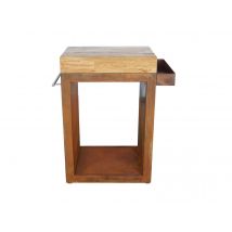 Artiss Design - Meuble multifonction corten avec tablette bois 60 x 45 x 91 cm - Artiss Orange Dimensions (L x l x H):60 x 45 x 91 cm Garantie:2 ans M