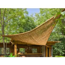 Jardiline - Ombrière naturelle en fibres de coco Triangulaire 3,50 m Naturel Déperlant:Non Dimensions (L x l x H):350 x 350 x 1 cm Forme:Triangle Marq