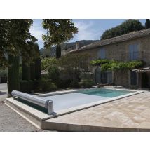 Abriblue - Volet de piscine hors-sol Open Classic 8,00 x 4,00 m Blanc, en PVC - Garantie 3 ans