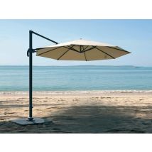 Jardiline - Parasol rond en aluminium et toile polyester avec pied en croixTobago ÉcoØ 3 x 2,66 m Taupe Diamètre du mât:NC Dimensions de la toile:Ø 3