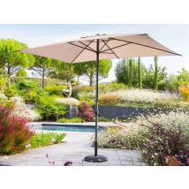 Hesperide - Parasol droit rectangulaire Loompa Taupe - 3 x 2 m - Hespéride Taupe Diamètre du mât:48 mm Dimensions de la toile:300 x 200 cm Forme:Recta