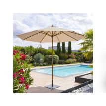 Hesperide - Parasol droit rond Tinaei Taupe - 3 m - Hespéride Taupe Diamètre du mât:48 mm Dimensions de la toile:Ø 3 m Forme:Rond Garantie:2 ans Haute
