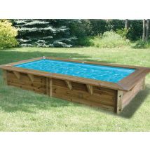 Ubbink - Piscine bois Azura 3,50 x 2,00 x 0,71 m liner bleu avec filtre à cartouche Bois, en Bois - Garantie 2 ans
