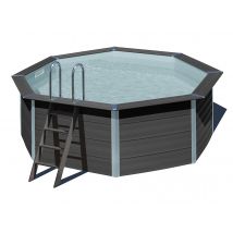 Gre - Piscine composite Avant-Garde ronde 4,10 x 1,24 m - Gré Bois, en Composite - Garantie 5 ans