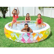 Intex - Piscine gonflable Croisillons Multicolore, en PVC - 229 x 229 x 56 cm